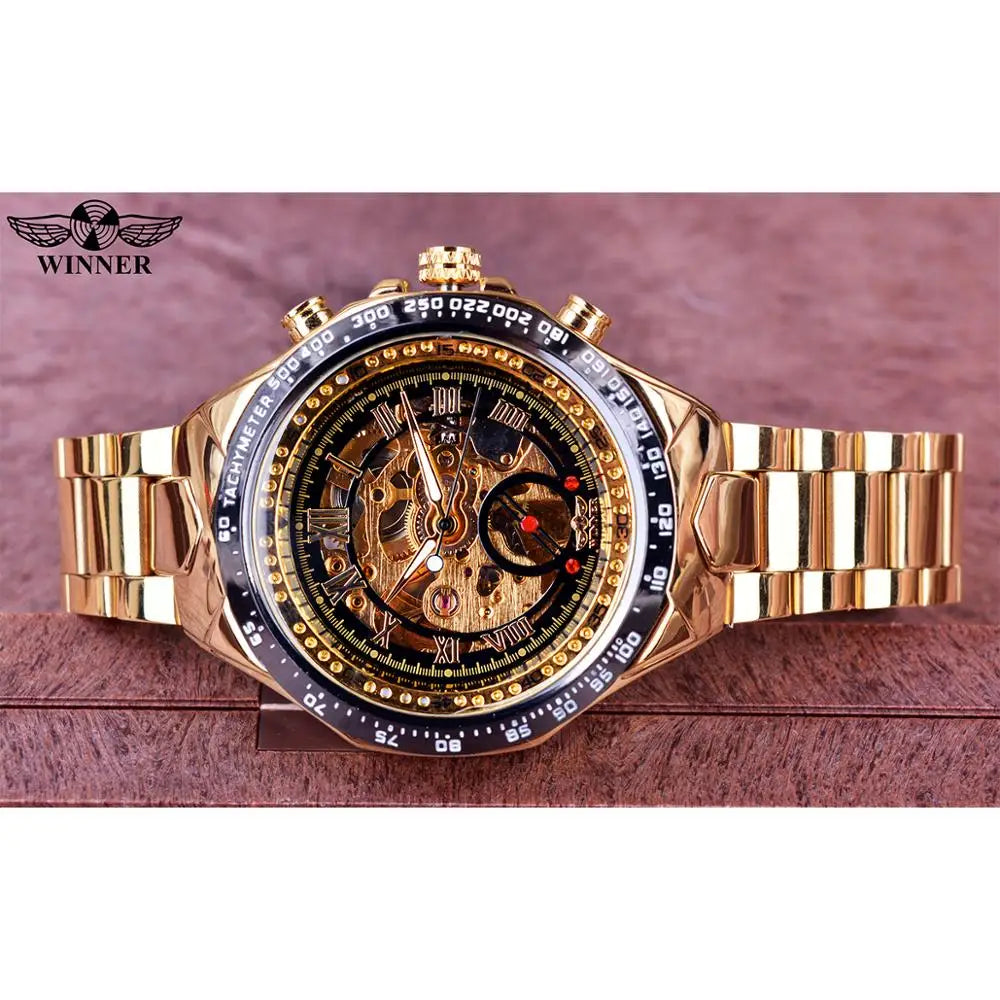"Winner Mechanical Sport Design Bezel Fashion Watch Men