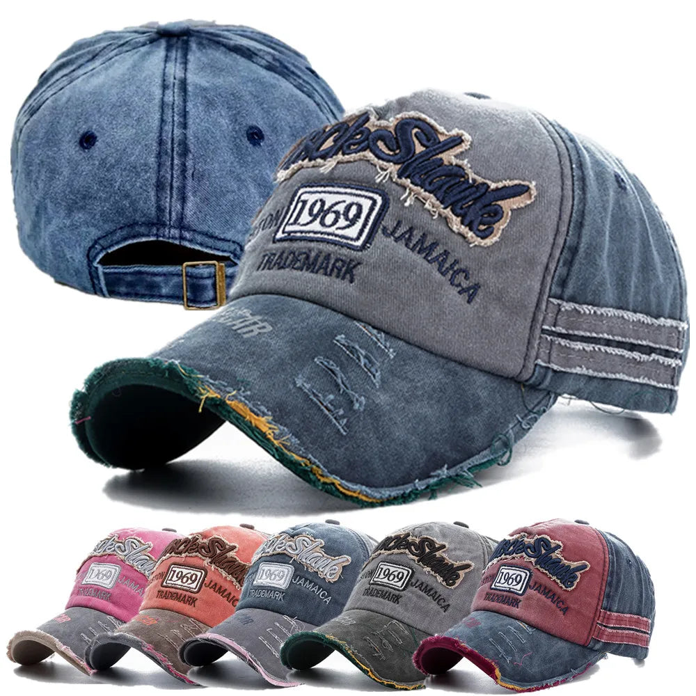 Unisex Washed Denim 1969 Baseball Cap