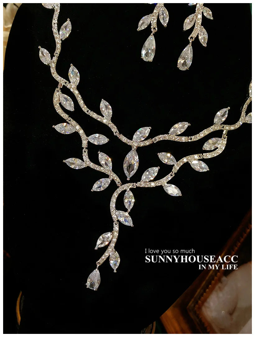 S925 Sterling Silver Floral Jewelry Set for Women