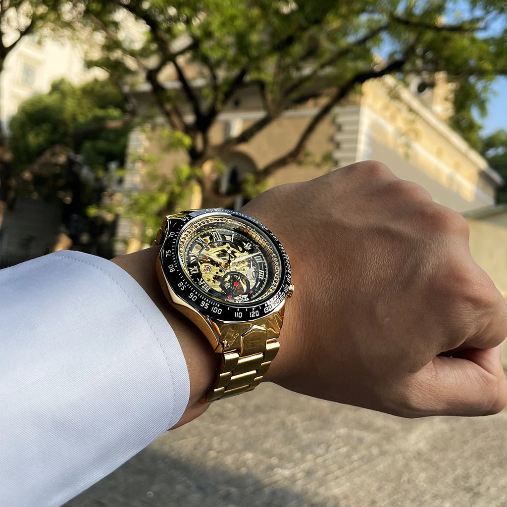 "Winner Mechanical Sport Design Bezel Fashion Watch Men