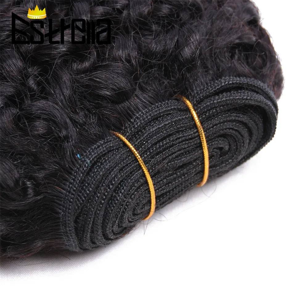 Afro Kinky Curly Human Hair Bundles 6Pcs Remy Deal
