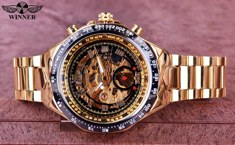 "Winner Mechanical Sport Design Bezel Fashion Watch Men