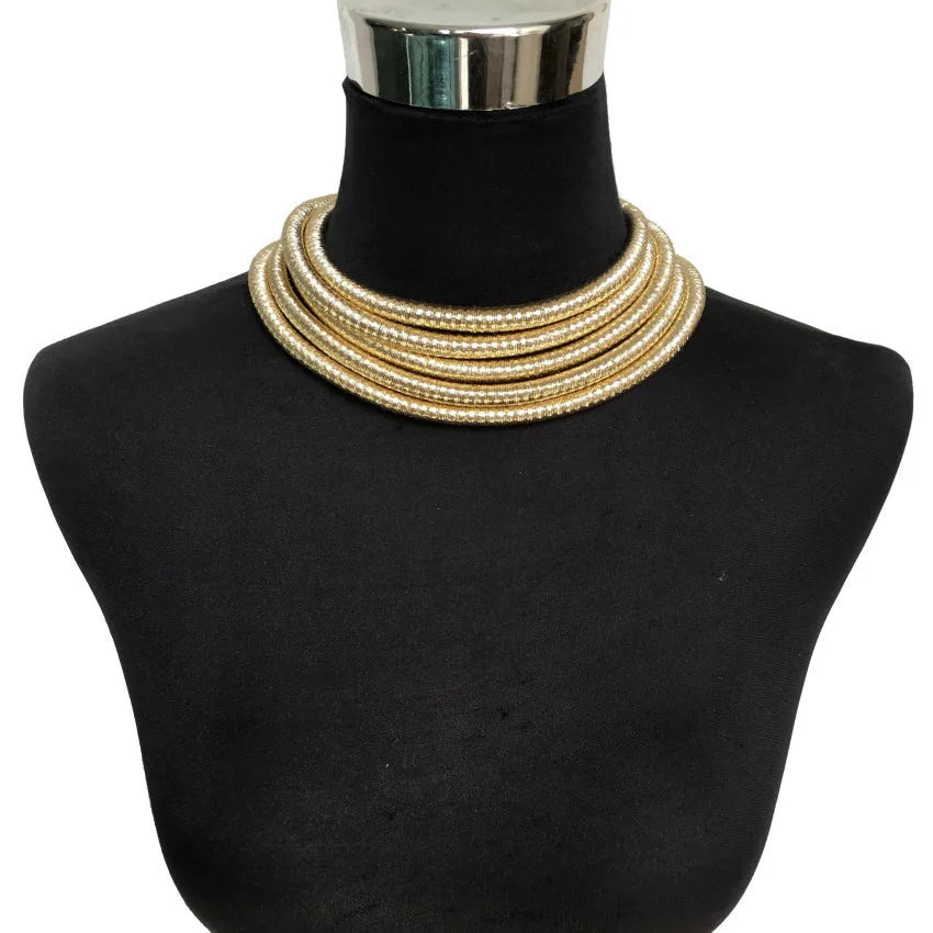 Liffly African Bohemian Choker Necklace & Bracelet Set