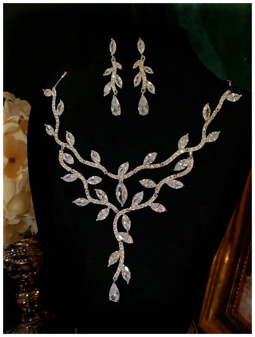 S925 Sterling Silver Floral Jewelry Set for Women