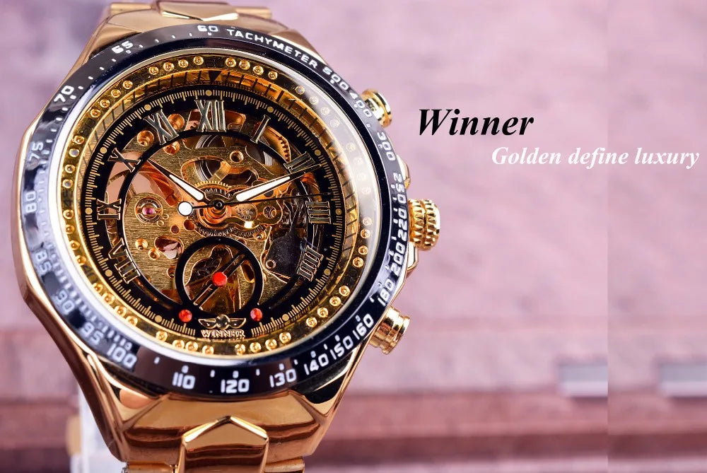 "Winner Mechanical Sport Design Bezel Fashion Watch Men