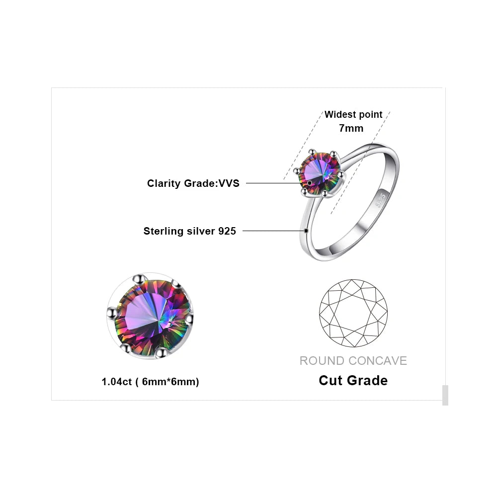 JewelryPalace Rainbow Mystic Quartz 925 Silver Ring