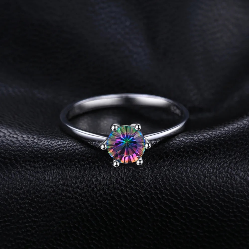 JewelryPalace Rainbow Mystic Quartz 925 Silver Ring