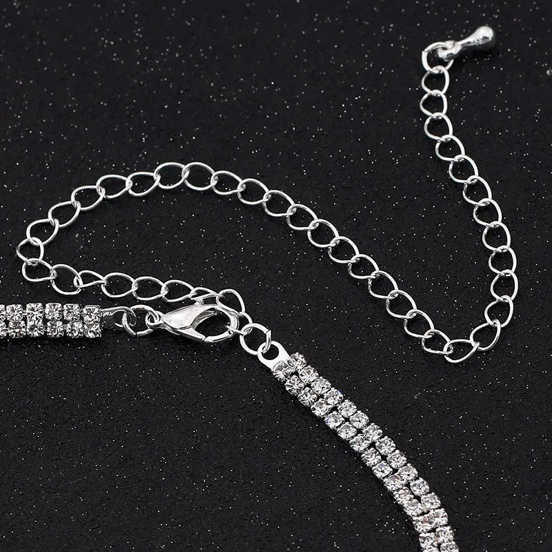 BLIJERY Luxury Rhinestone Crystal Bridal Jewelry Set