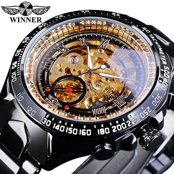 "Winner Mechanical Sport Design Bezel Fashion Watch Men