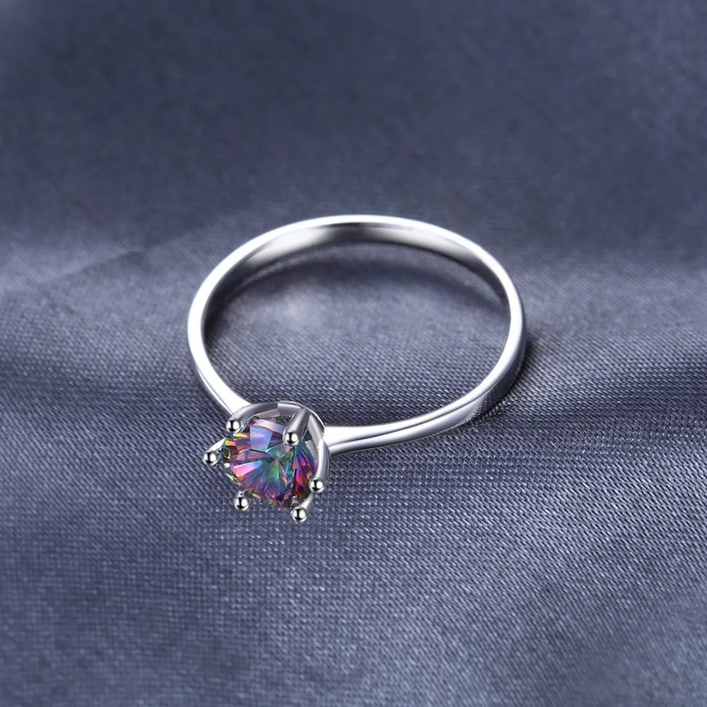 JewelryPalace Rainbow Mystic Quartz 925 Silver Ring