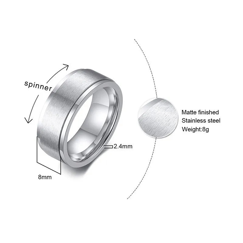 Vnox Stainless Steel Viking Spinner Ring