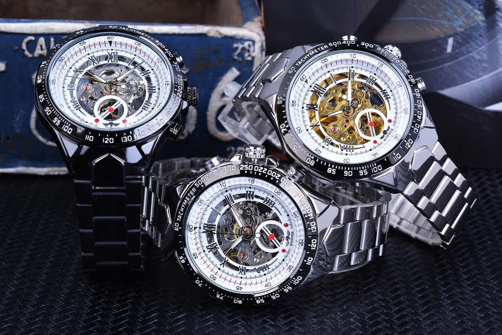 "Winner Mechanical Sport Design Bezel Fashion Watch Men