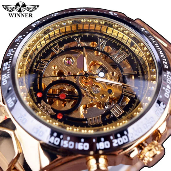 "Winner Mechanical Sport Design Bezel Fashion Watch Men
