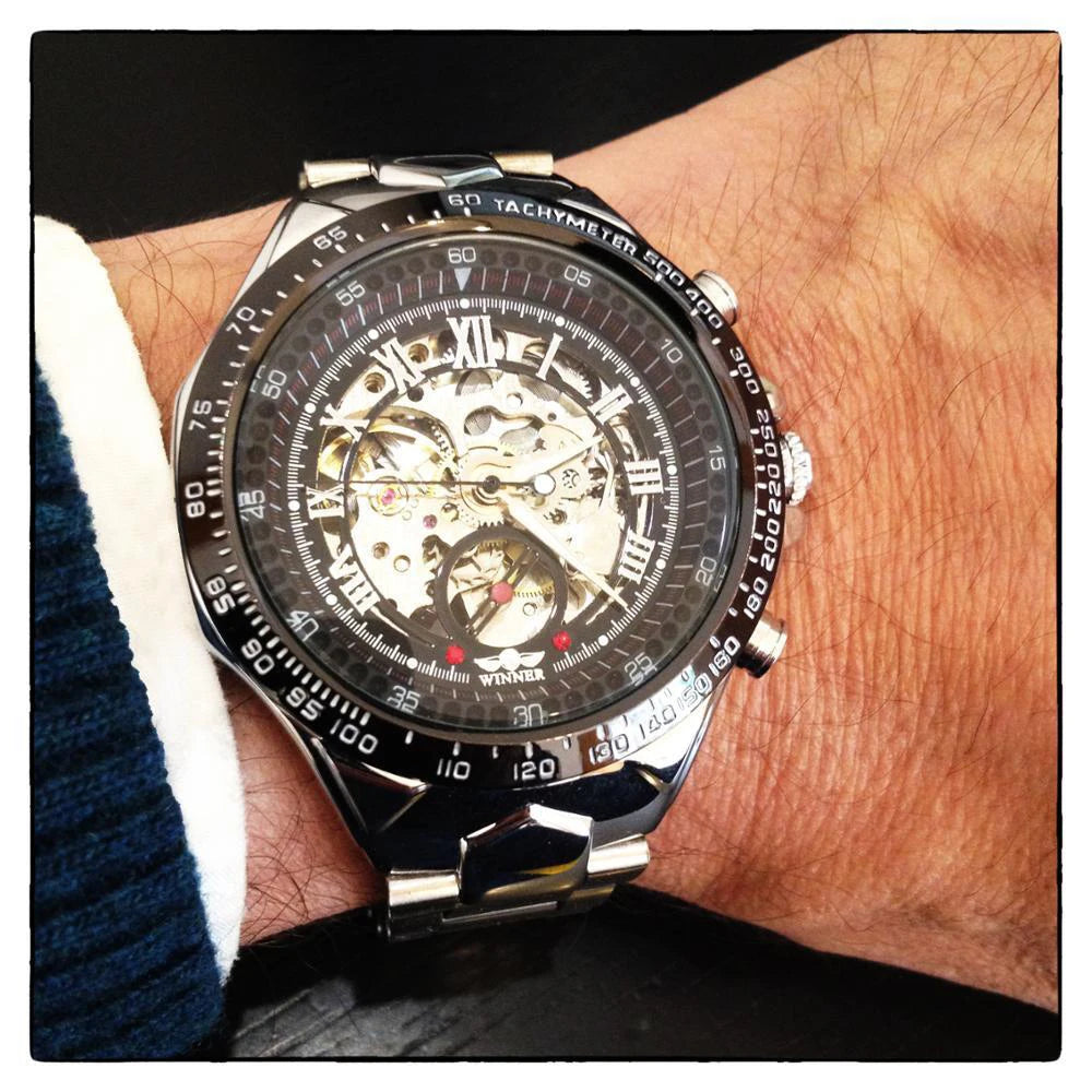 "Winner Mechanical Sport Design Bezel Fashion Watch Men