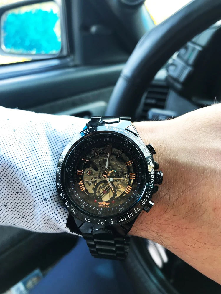"Winner Mechanical Sport Design Bezel Fashion Watch Men
