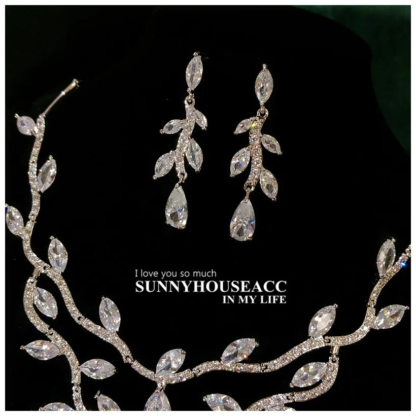 Women's S925 Sterling Silver Floral Jewelry Set