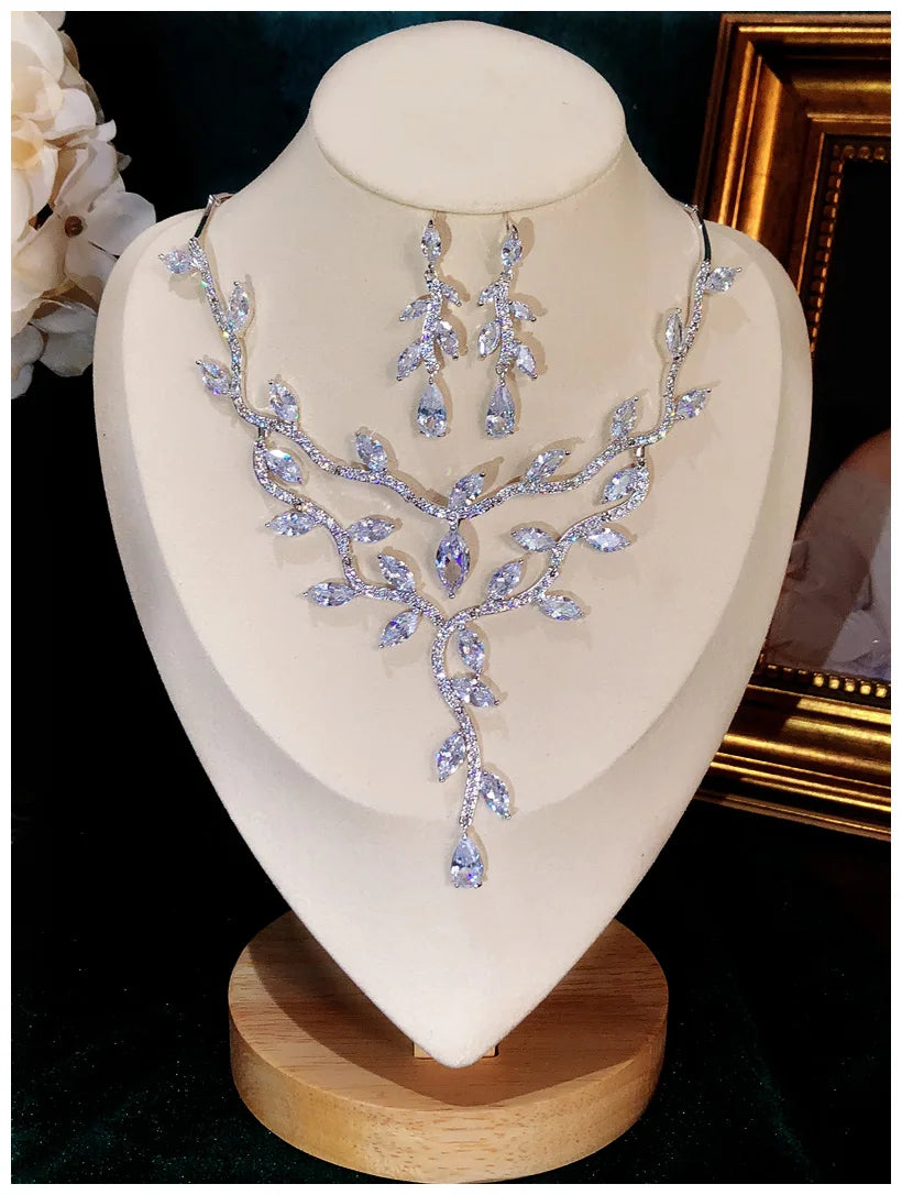 Women's S925 Sterling Silver Floral Jewelry Set