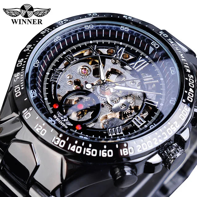 "Winner Mechanical Sport Design Bezel Fashion Watch Men