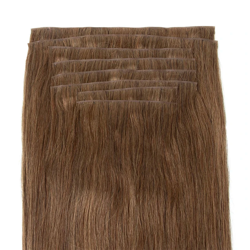 Clip-In Human Hair Extensions Straight Invisible Weft