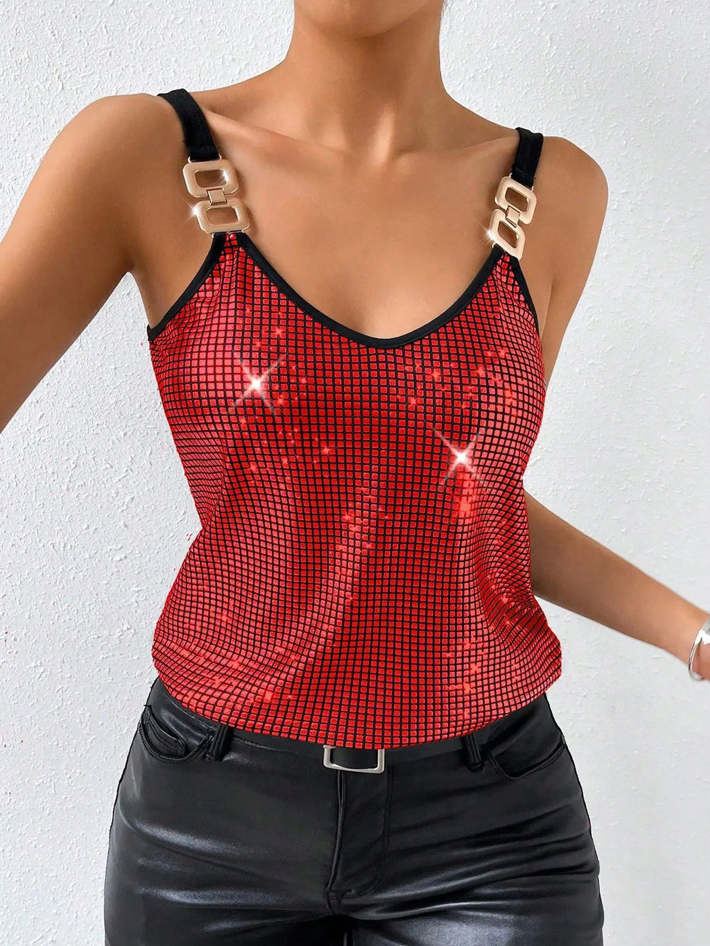 Women's Sexy Sequined Halter Backless Top