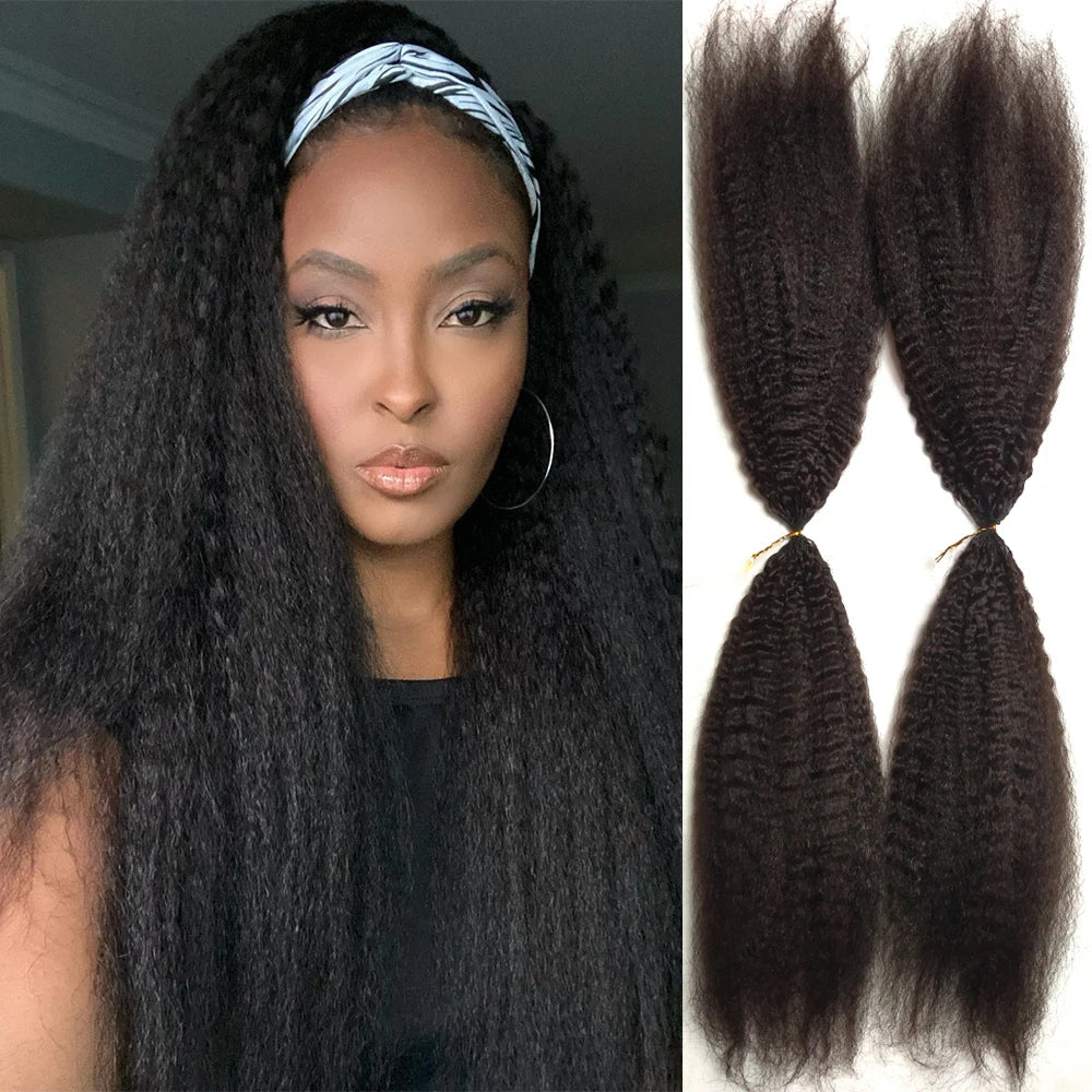 Kinky Straight Human Hair Crochet Extensions 50 Strands