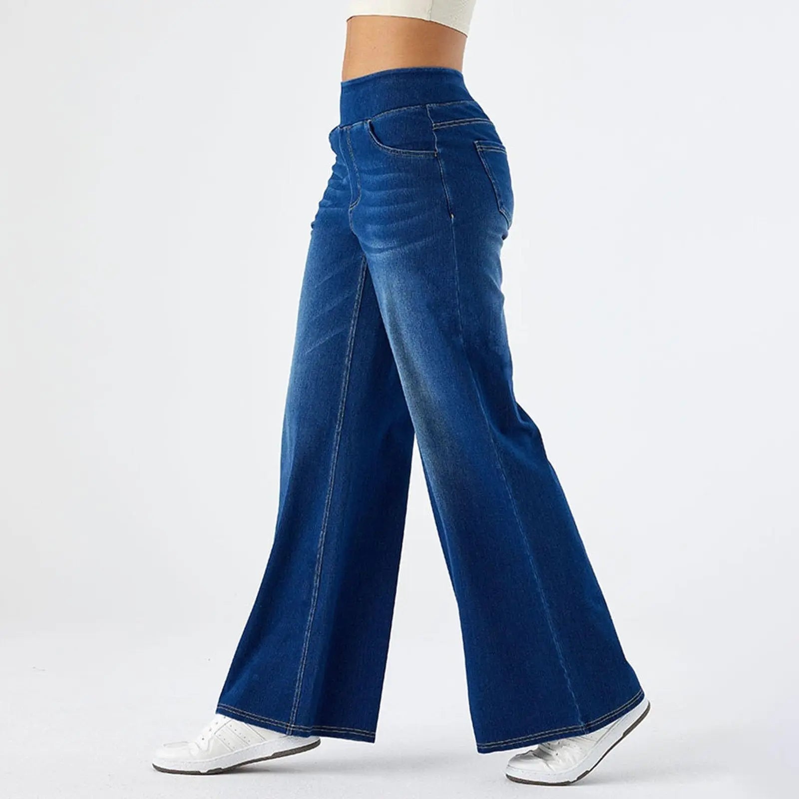 Women's Y2K Wide Leg Elastic Waist Jeans