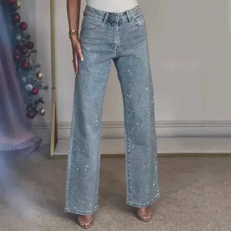 Women's High Waist Y2K Straight Mom Jeans