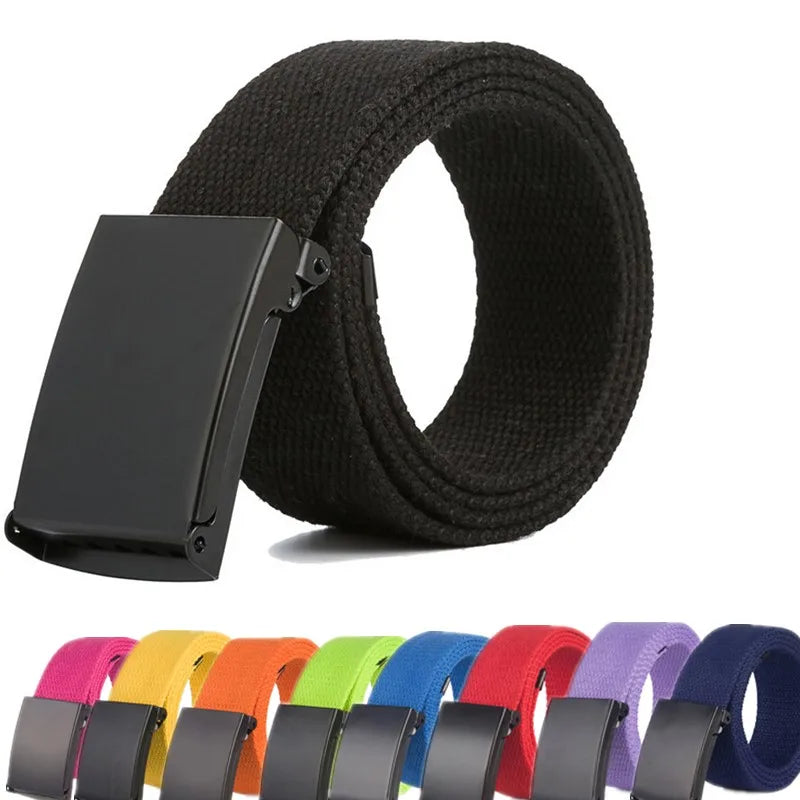 Men Female Jeans Belt Nylon Adjustable Belt Outdoor Travel Tactical Waist Belt Unisex