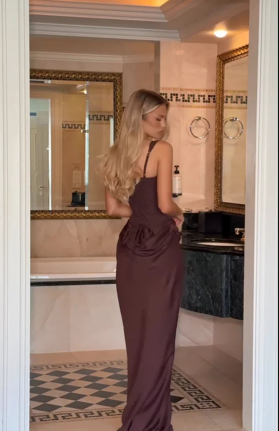 Women's Elegant Pleated Sling Party Dress