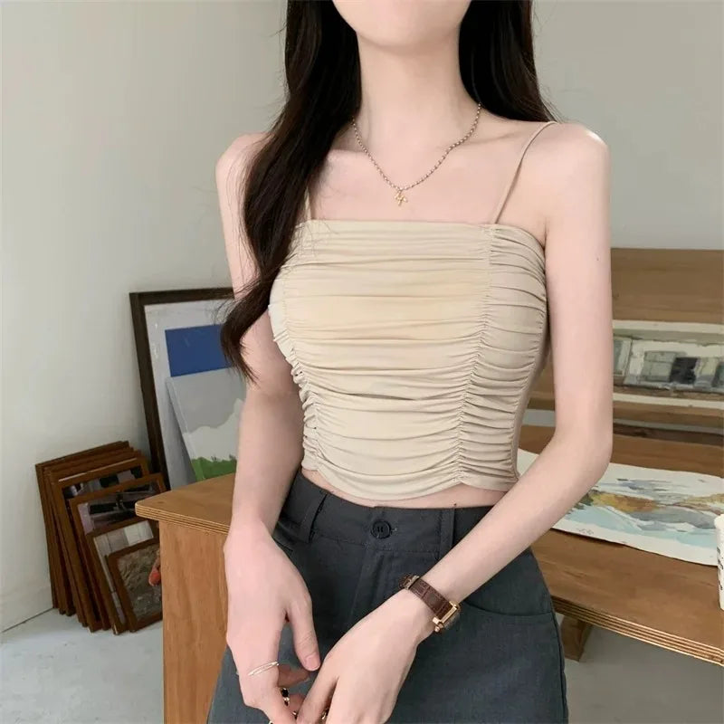 Women's White Corset Tube Top with Suspenders
