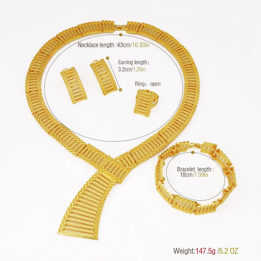 Luxury 18K Gold Plated Statement Jewelry Set