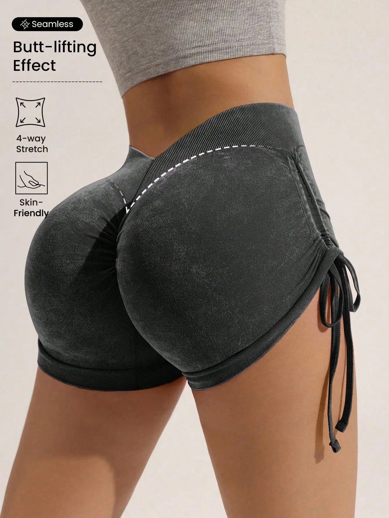 Women's Drawstring Scrunch Butt Sports Shorts