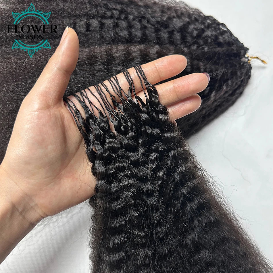 Kinky Straight Human Hair Crochet Extensions 50 Strands