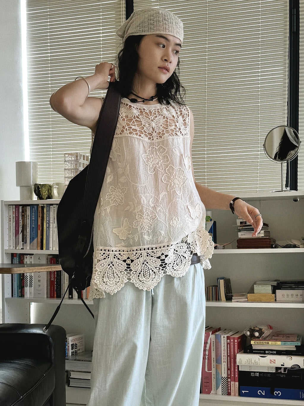 Women's Boho Lace Crochet Sleeveless Cami Top
