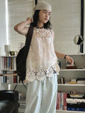Women's Boho Lace Crochet Sleeveless Cami Top