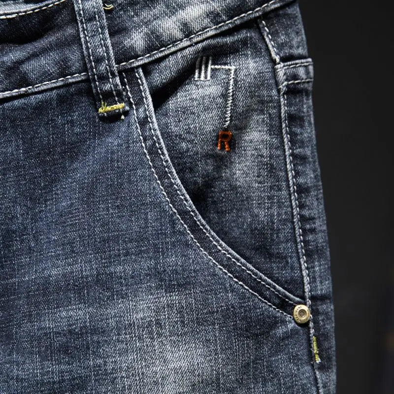 Men’s Ripped Slim Fit Straight Jeans