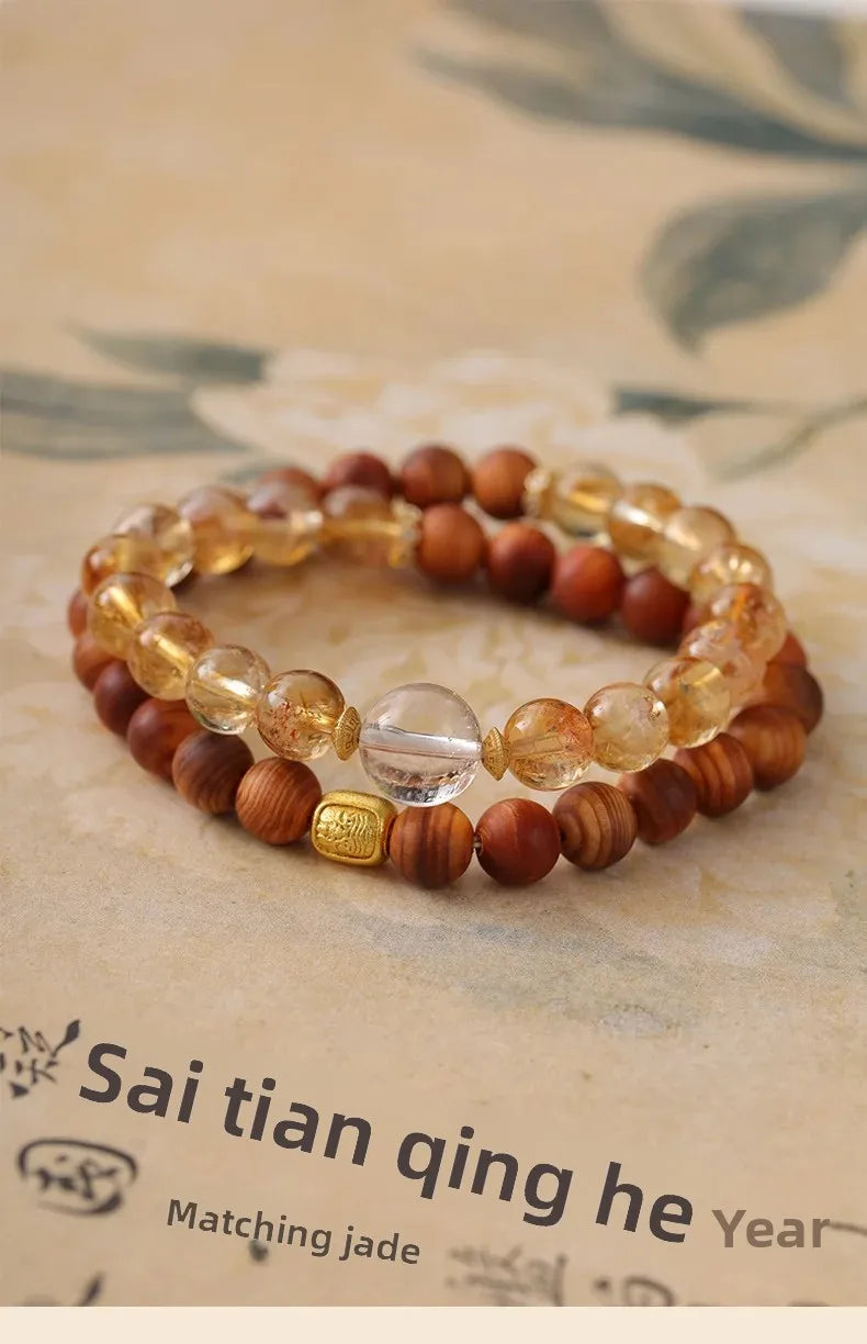 Original Yellow Crystal Double Wrap Bracelet for Men & Women