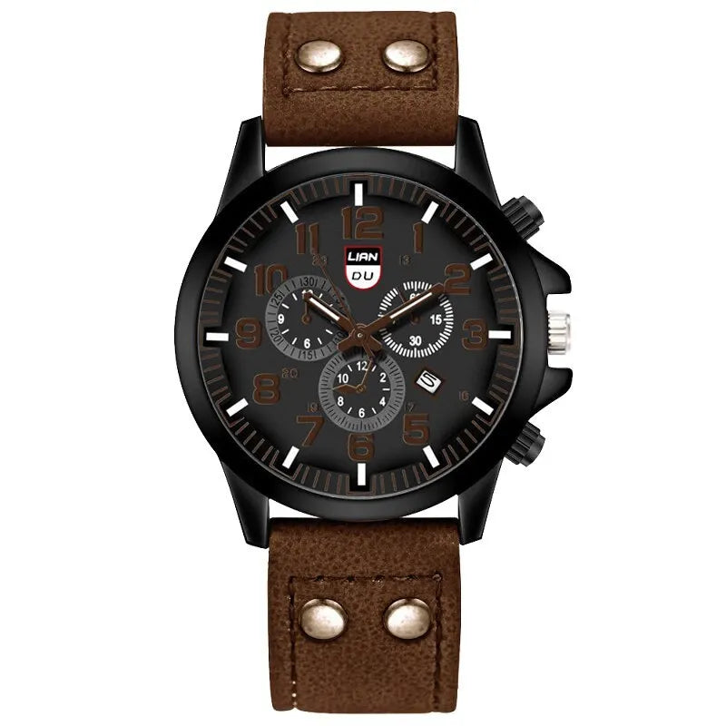 Reloj Hombre Fashion Mens Watches Luxury Men Casual Leather Quartz