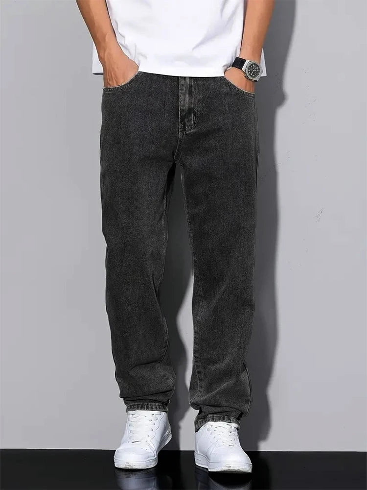 Men's Vintage Y2K Wide-Leg Straight Denim Jeans