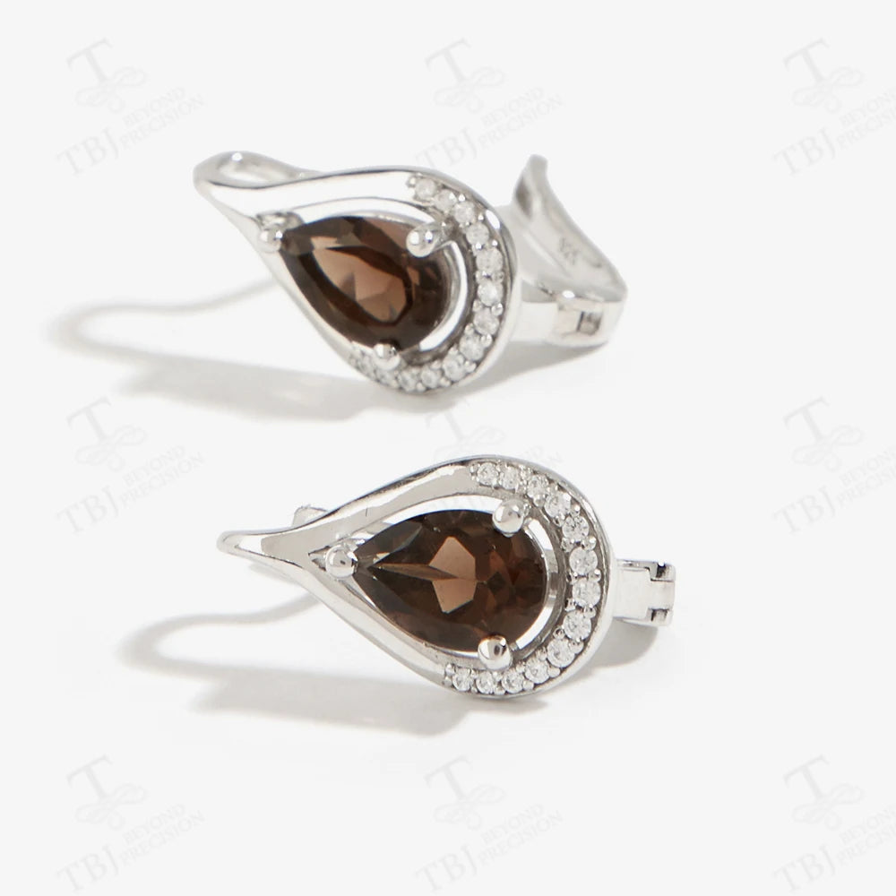 2026 Anime Jujutsu Kaisen Silver Ring & Earrings Set with Smoky Gemstone