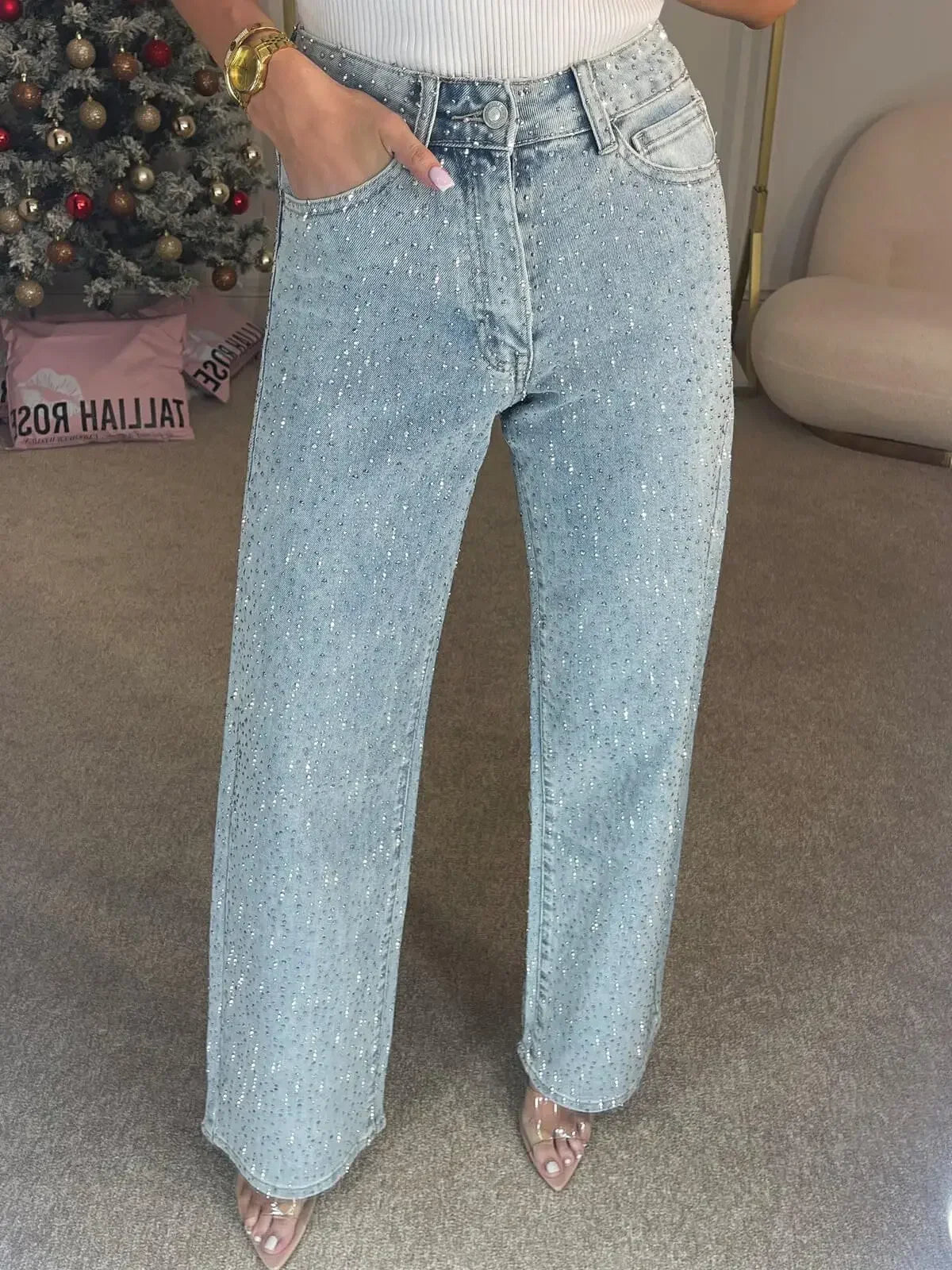 Women's High Waist Y2K Straight Mom Jeans
