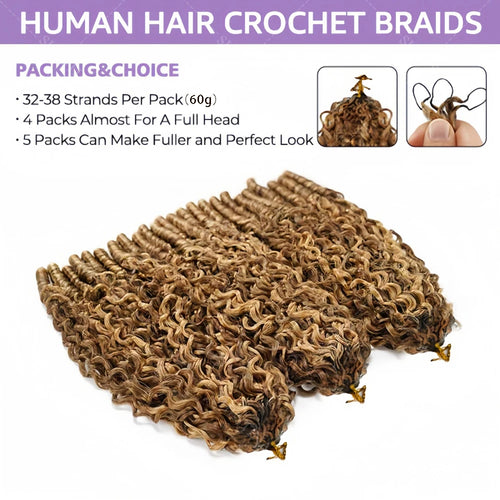 Burmese Curly Human Hair Crochet Extensions