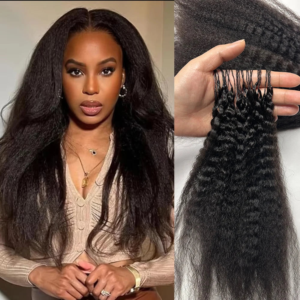 Kinky Straight Human Hair Crochet Extensions 50 Strands