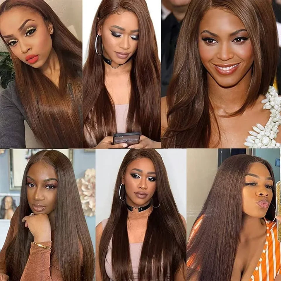 Straight Chocolate Brown Remy Human Hair Bundles