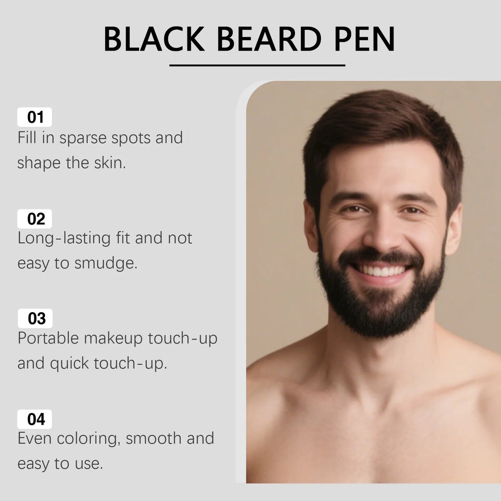 "Instant Beard Filler Pen With Brush Comb Disposable Waterproof