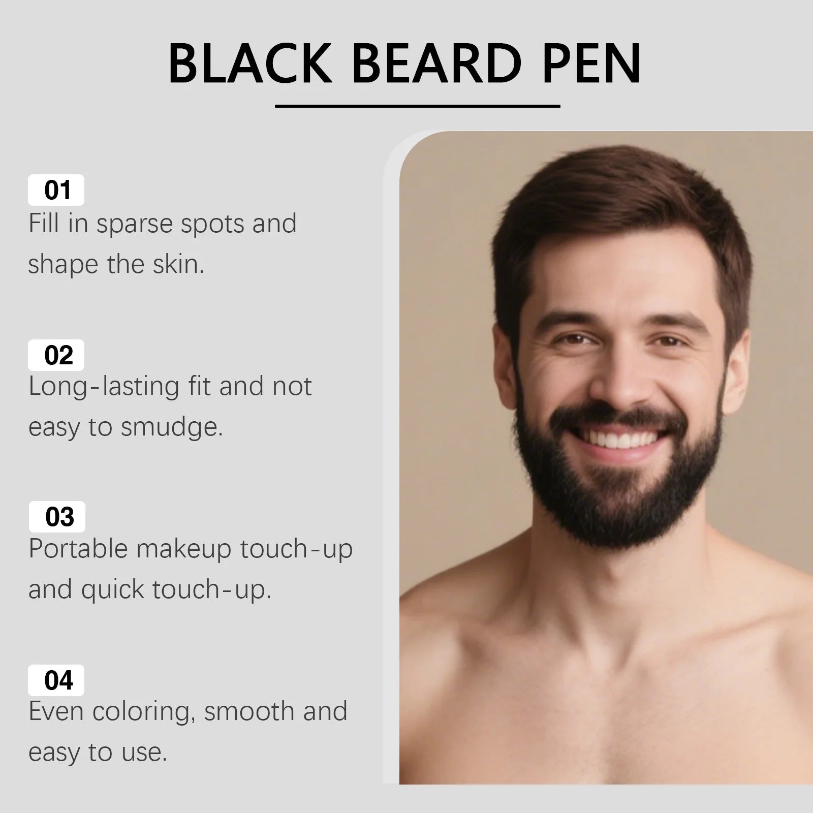 "Instant Beard Filler Pen With Brush Comb Disposable Waterproof