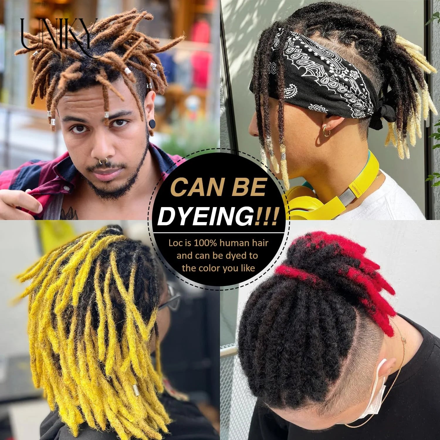 60-Strand Human Hair Dreadlocks Extensions