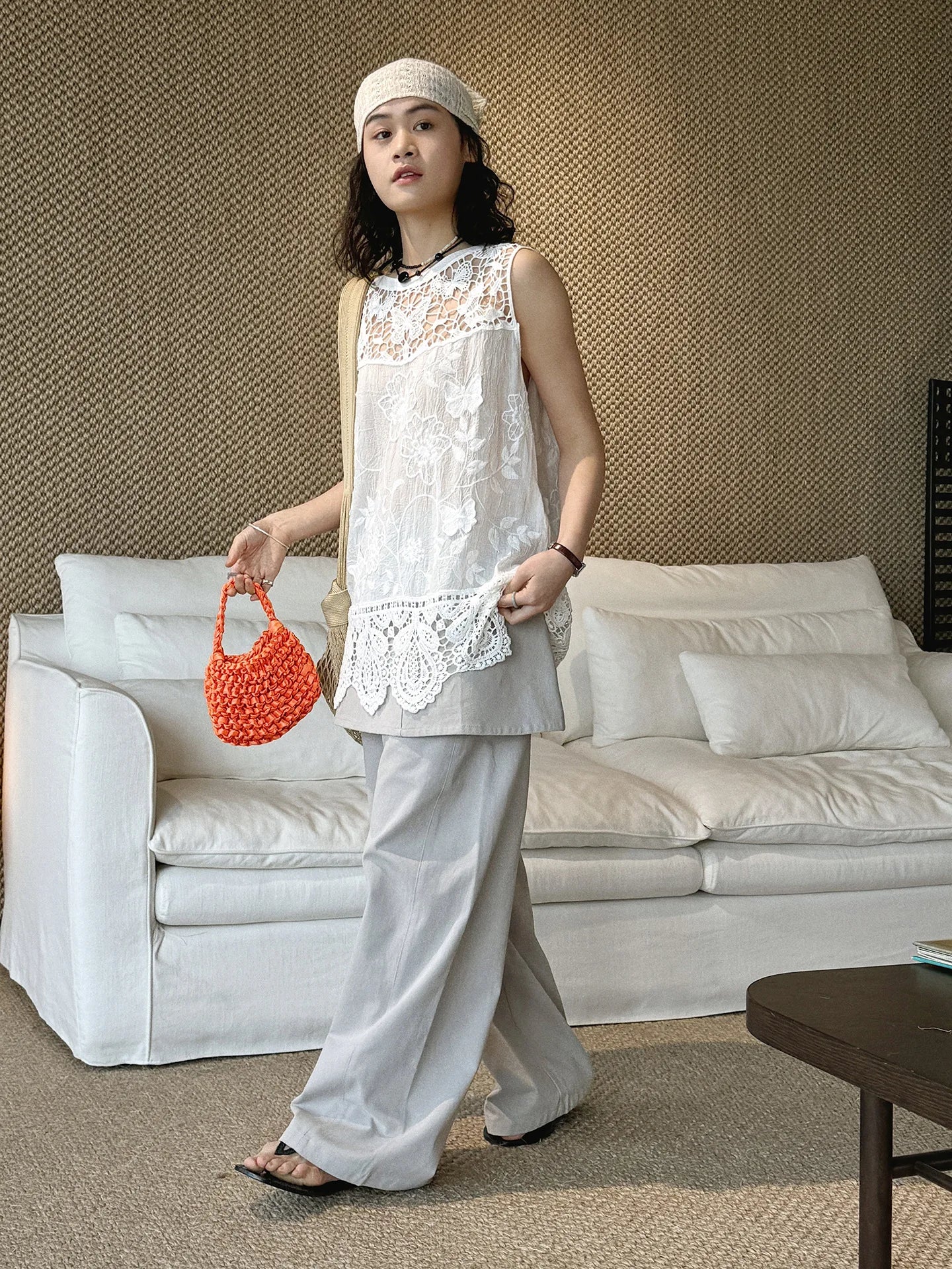 Women's Boho Lace Crochet Sleeveless Cami Top