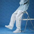 Unisex White Baggy Straight Leg Jeans
