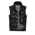 Men’s Hip Hop Ripped Denim Jacket Vest